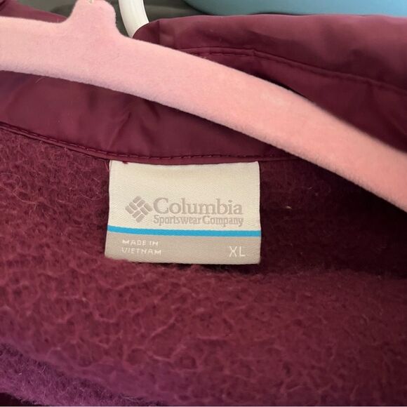 Columbia Women's West Bend Shirt Jacket Sherpa fleece maroon size XL - Picture 9 of 9